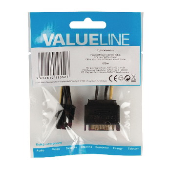 VLCP74200V015 Interne stroomkabel sata 15-pins male - pci express female 0.15 m Product foto